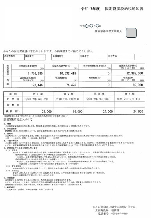 新固定資産税納通
