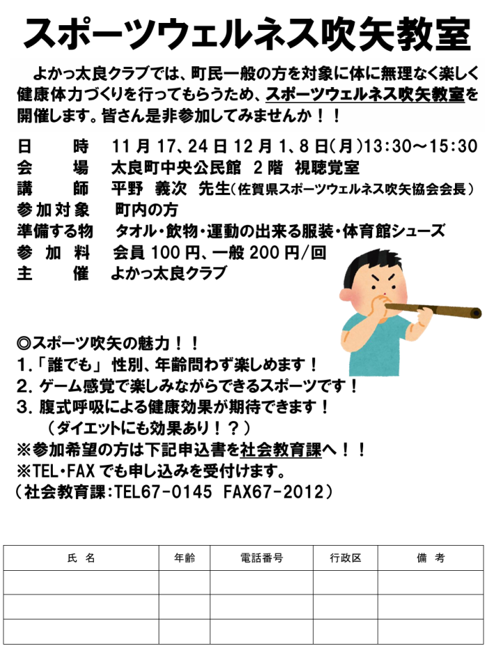 スポーツウェルネス吹矢教室 スポーツウェルネス吹矢教室